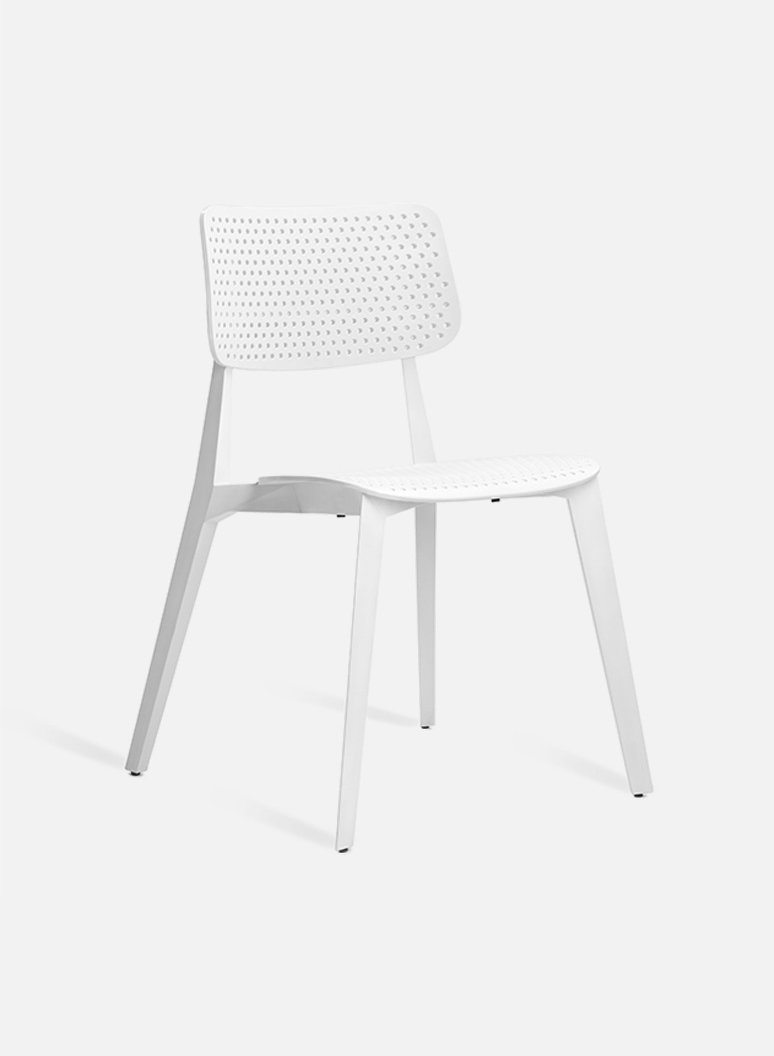 2 Stellar sedia con buchi Bianco Stellar chair holes White