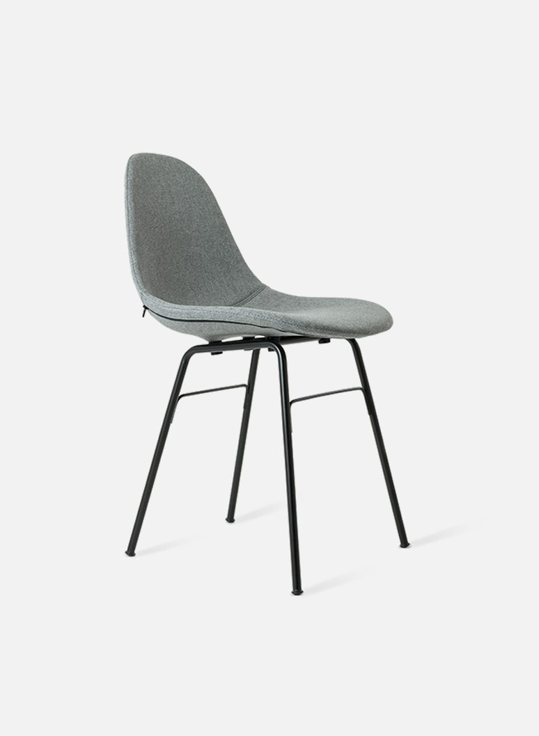 2 Ta Up sedia Imbottitura grigio Base Er nero opaco Ta Up chair Upholstery gray Er base matt black
