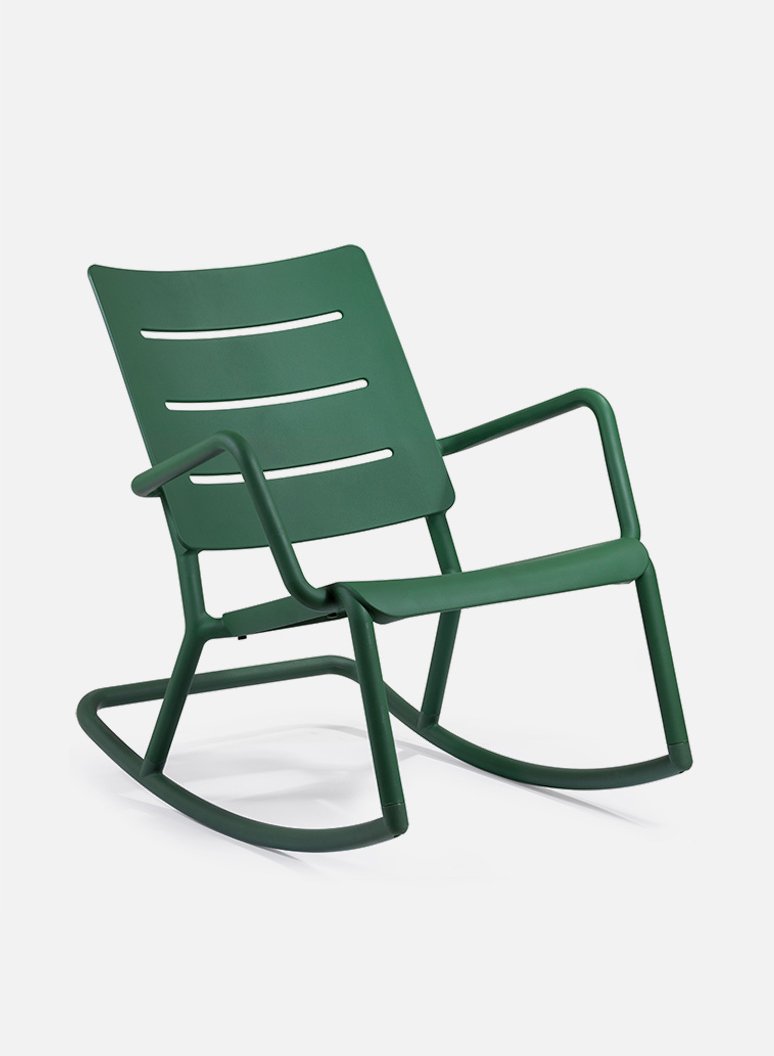 4 Outo sedia a dondolo verde scuro Outo rocking chair Dark green