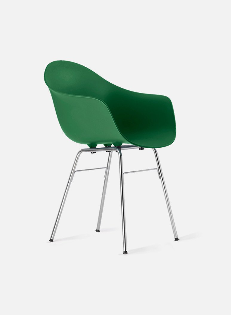 5 Ta poltroncina Verde scuro Base Er cromo Ta armchair Dark green Er base chrome